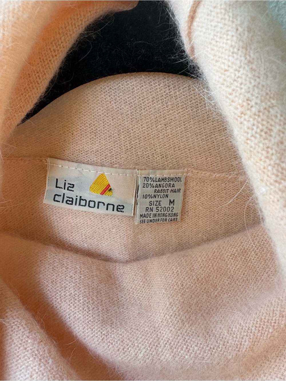 Vintage Liz Claiborne Angora Lambswool Sweater Vest M Peach Cowl Neck - Picture 2 of 8